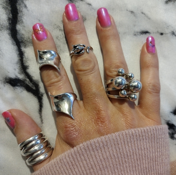 Sterling Silver Bubble Statement Ring - Picture 10 of 13